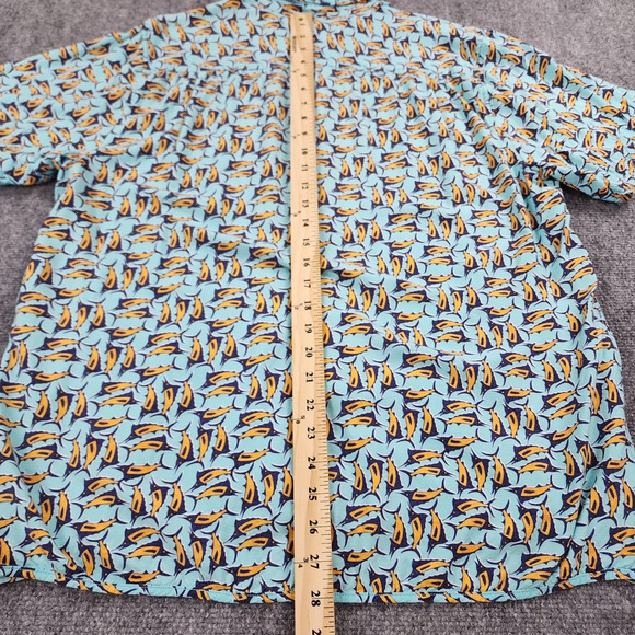 Tommy Bahama Shirt Mens Large Blue Marlin Fish AOP Button Up Hawaiian Tropical - Picture 7 of 15